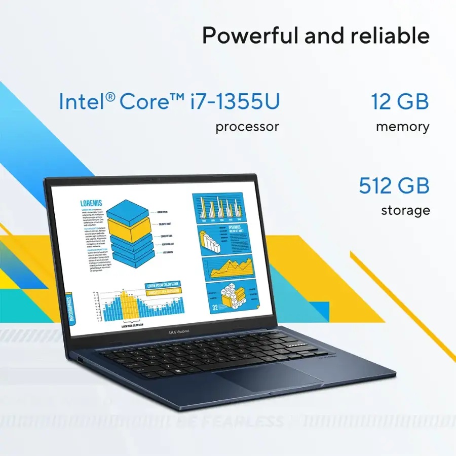 Laptop Asus Vivobook 14 X1404VA I712512 14 Pulgadas FHD Intel 13 Core i7 12GB Ram 512GB SSD Windows 11 Home Color Azul